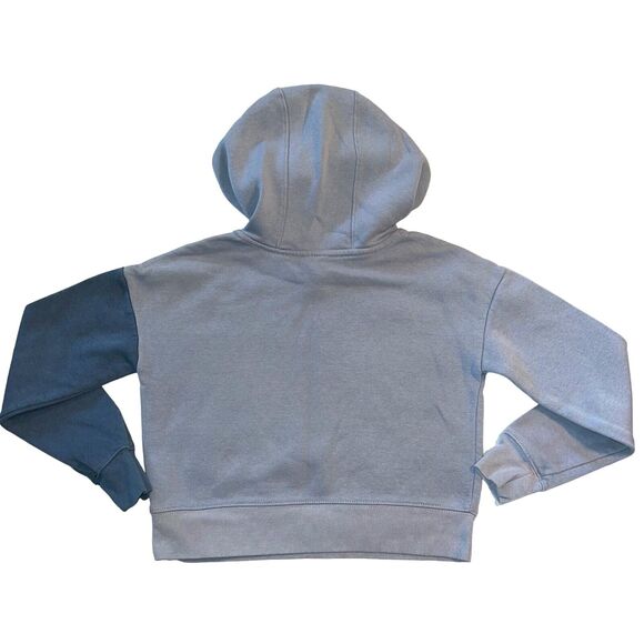 Athletic Works Girls Crop Hoodie Hooded Sweatshirt Blue Colorblock Large 10 12 - Picture 5 of 8